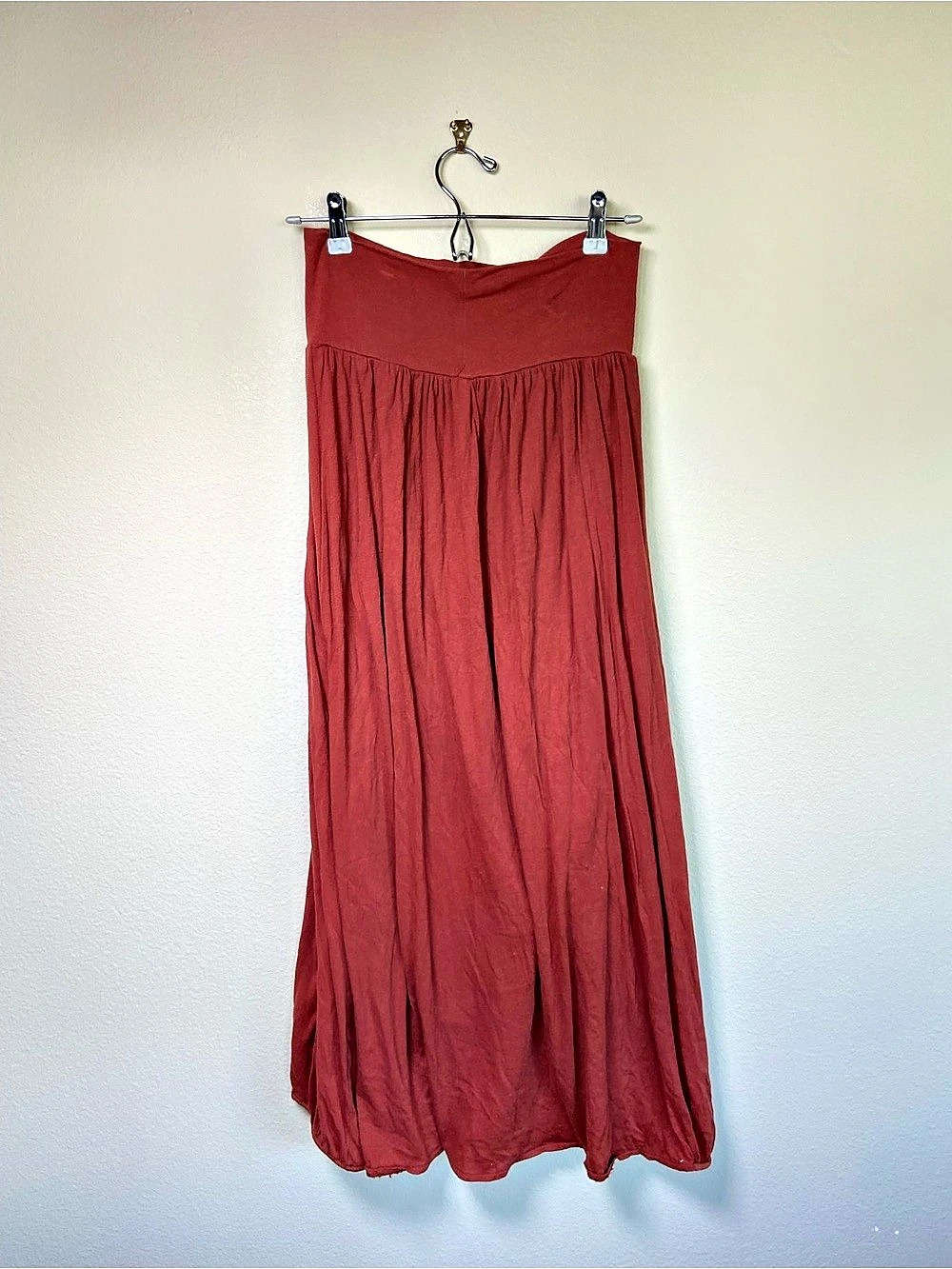 Garnet Hill Favorite Knit Maxi Skirt Red Medium - Picture 6 of 8
